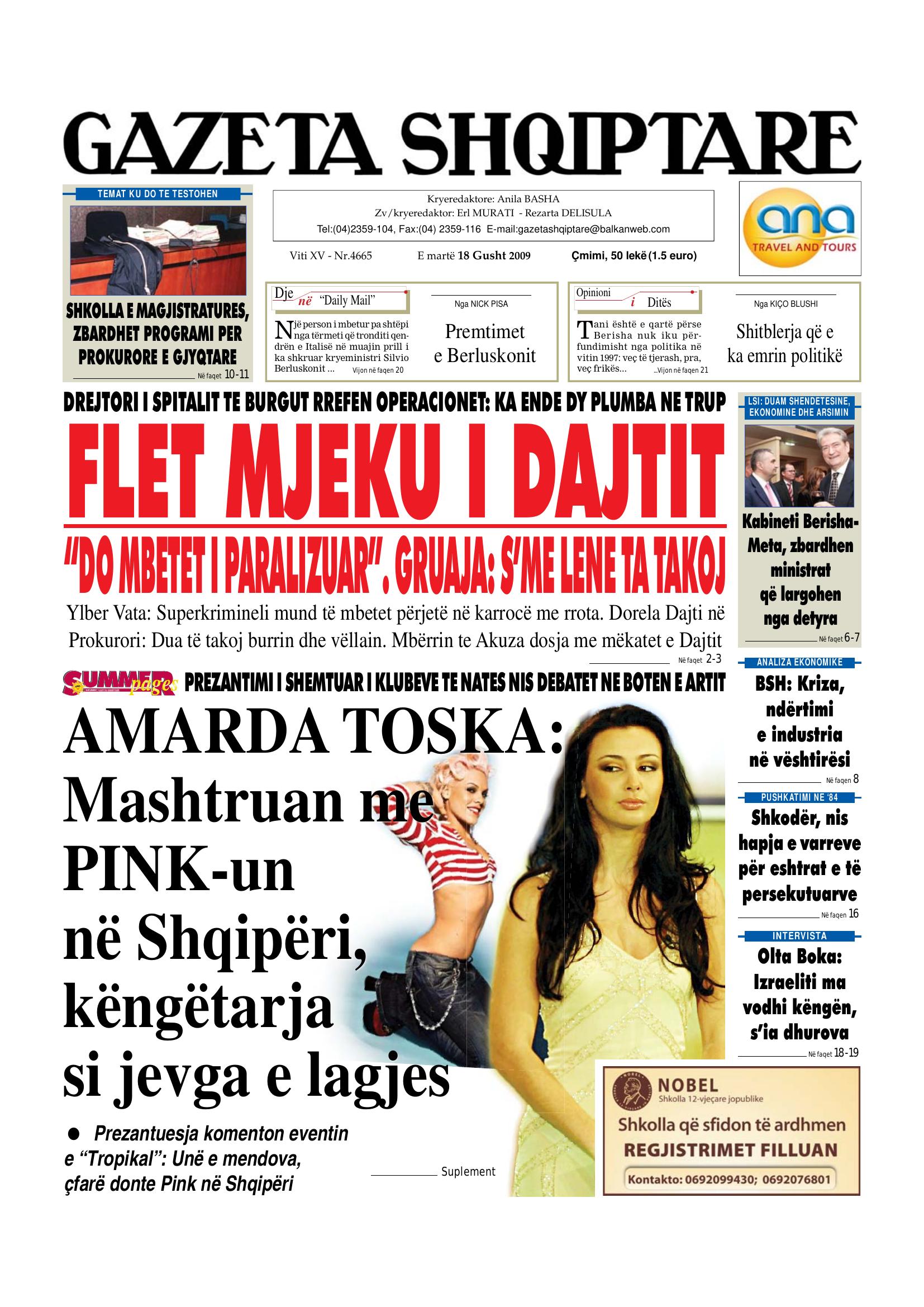 Gazeta Shqiptare 2009-08-18